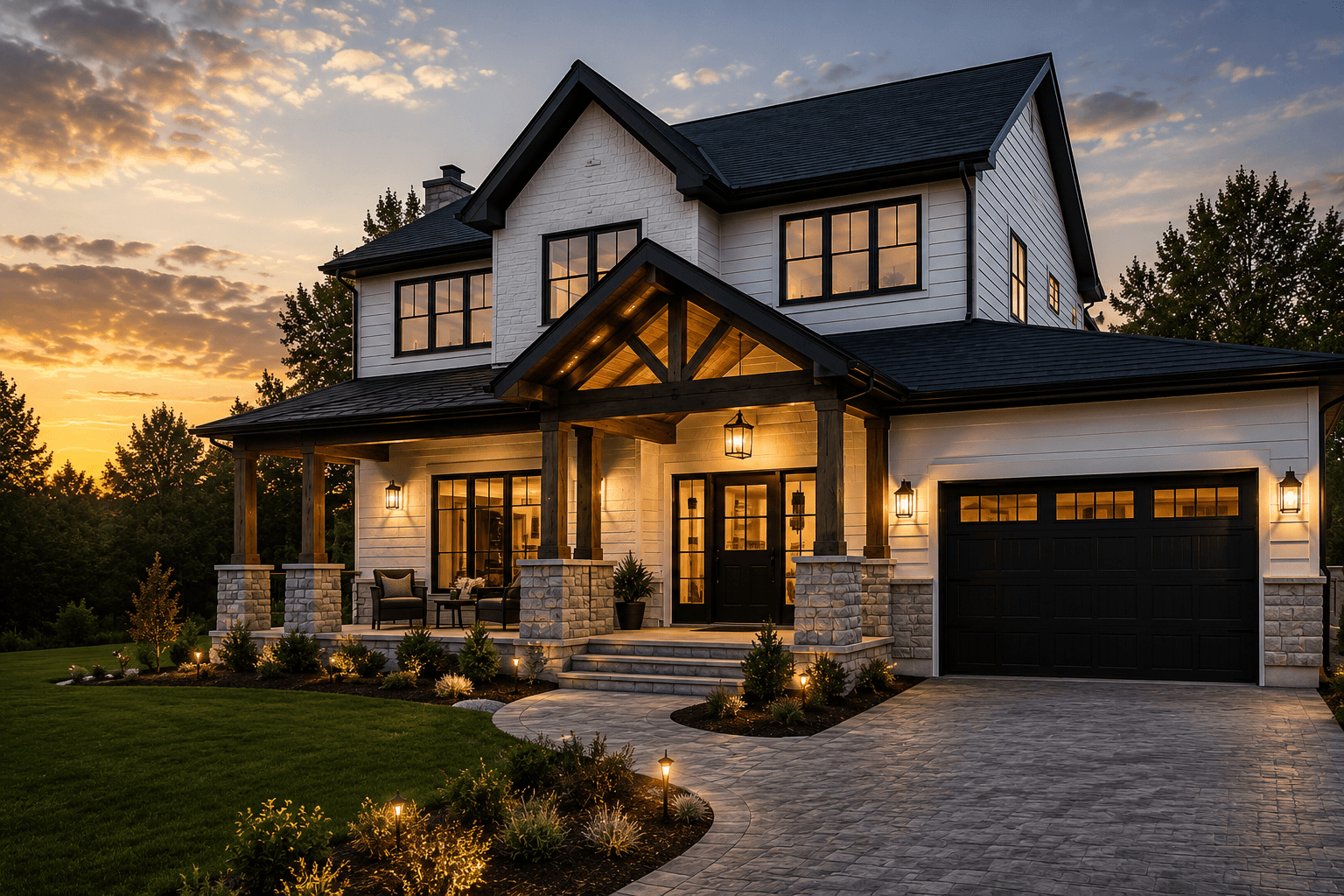 Luxury custom home representing Exline Construction